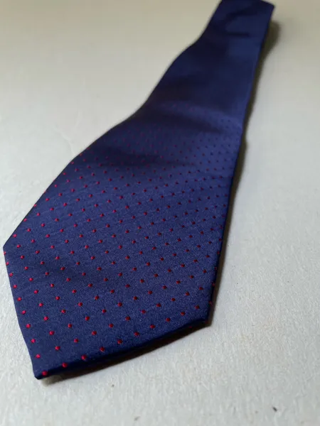gravata semi slim Brooksfiel seda pura azul estampa poa