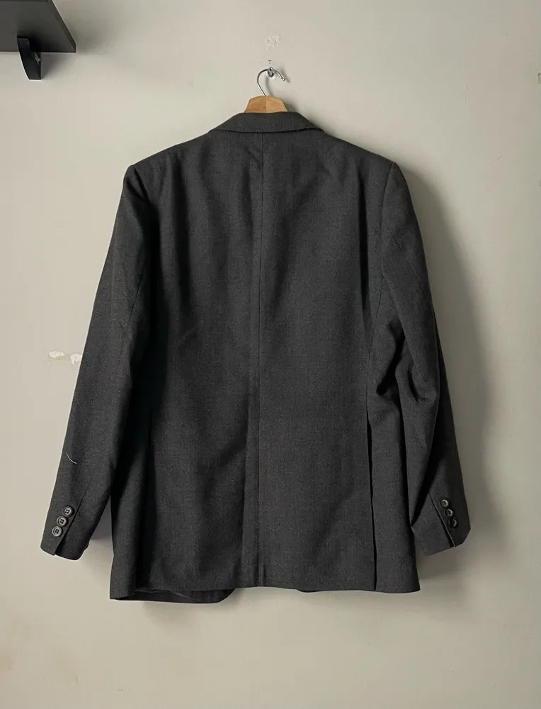 blazer masculino lã mista cinza  tam p