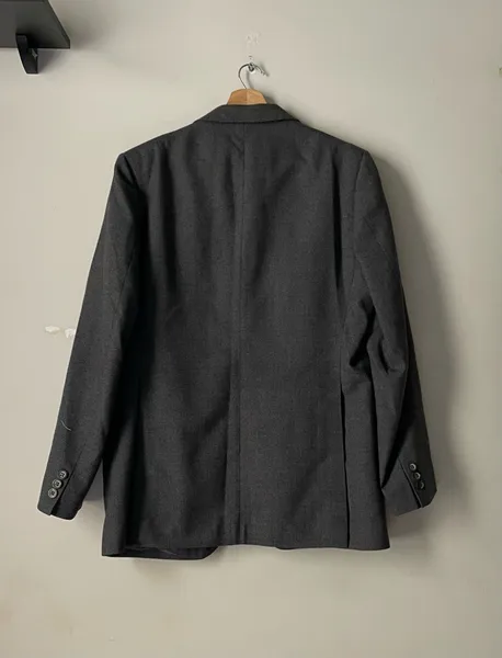 blazer masculino lã mista cinza  tam p