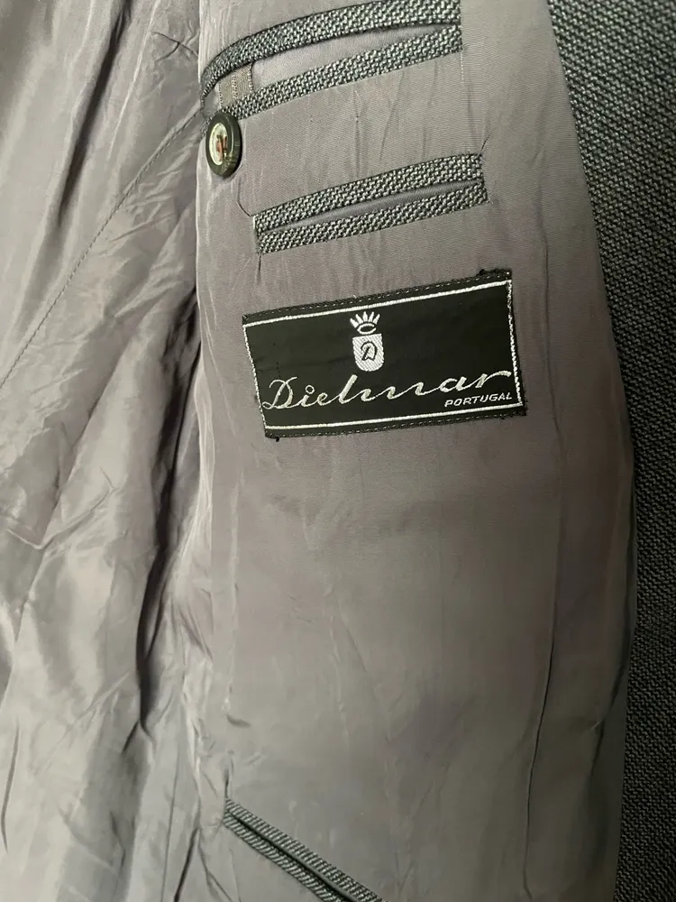 blazer masculino lã mista cinza  tam p