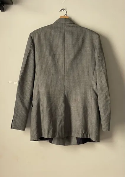 blazer masculino lã mista cinza risca tam 50