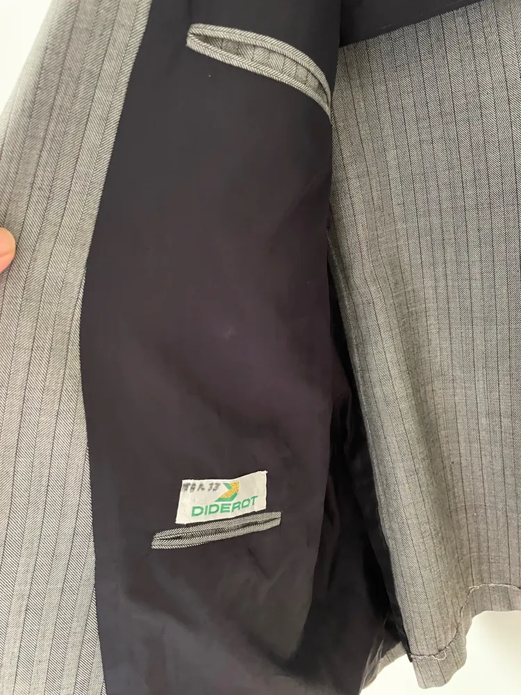 blazer masculino lã mista cinza risca tam 50