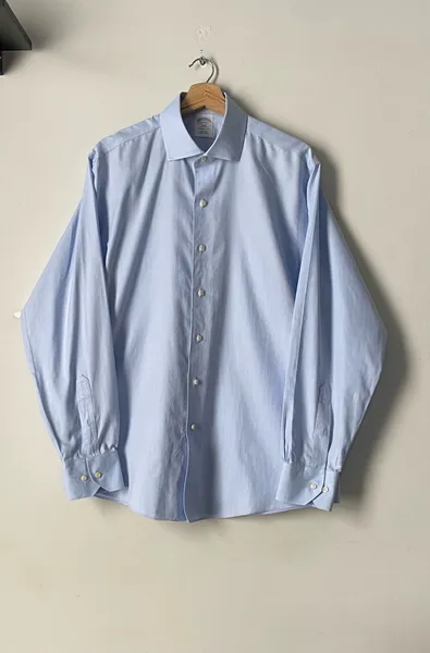 camisa brooks brothers azul tam g nom iron