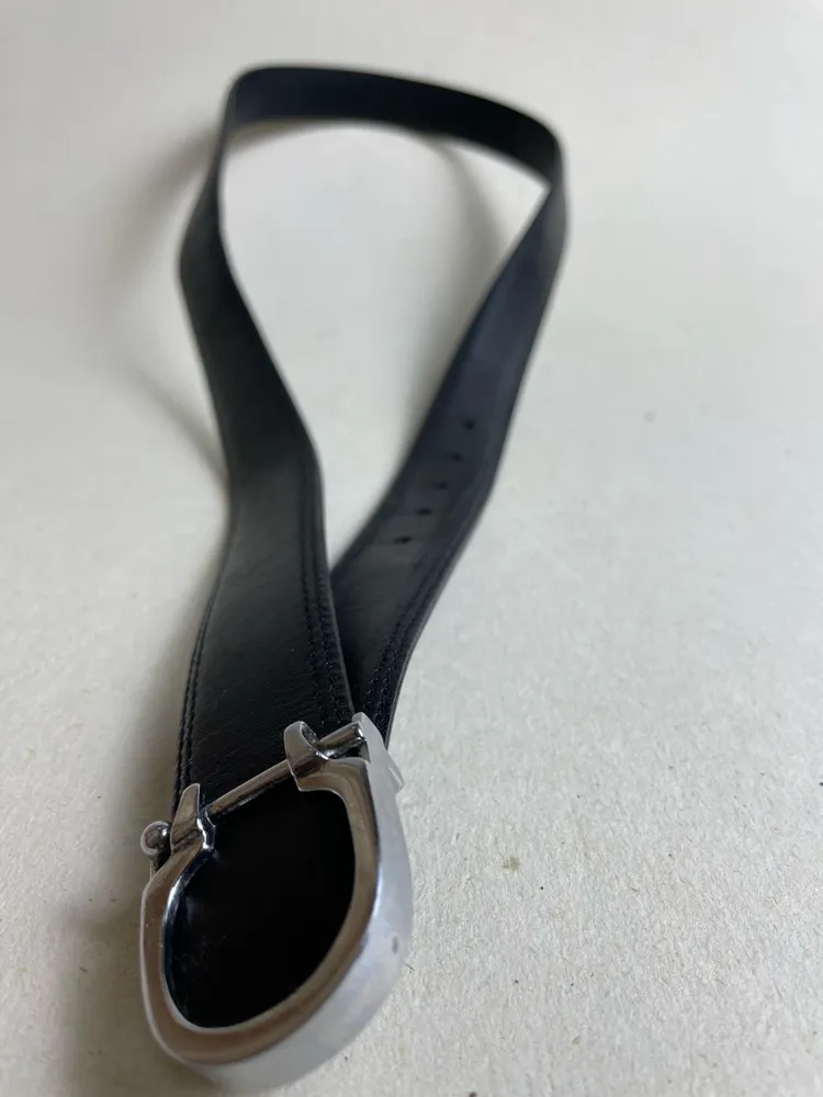 cinto em couro letimo preto pacco tam 115 cm
