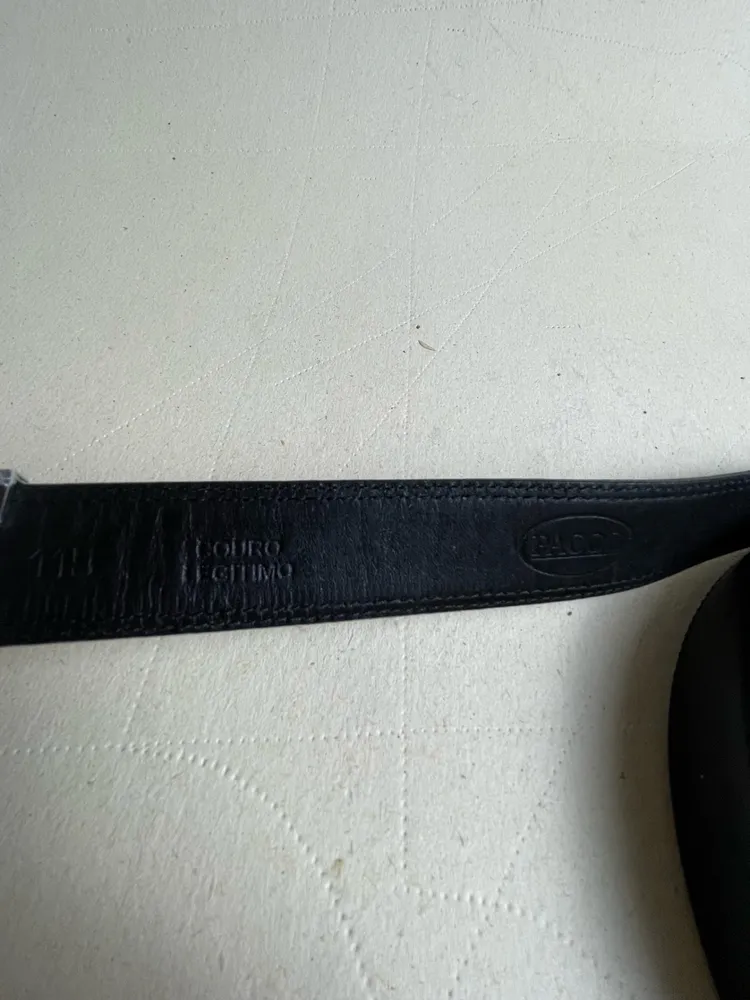 cinto em couro letimo preto pacco tam 115 cm
