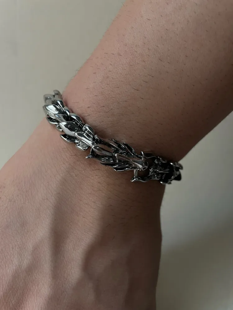 pulseira dragão em prata 925