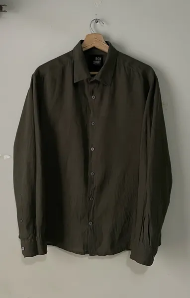 camisa richards linho verde army tam 2