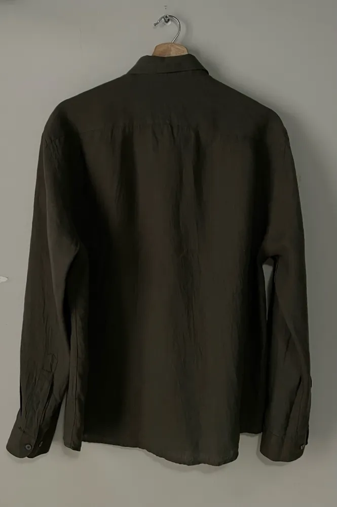 camisa richards linho verde army tam 2