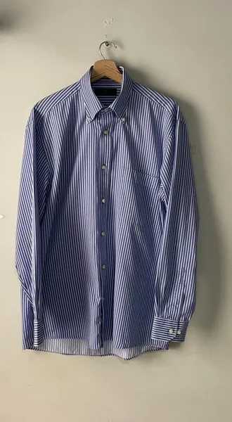 camisa harrys listras azuis e branca tam 3