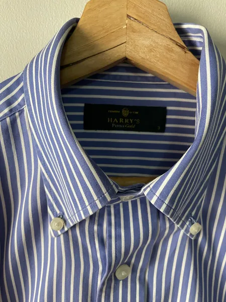 camisa harrys listras azuis e branca tam 3