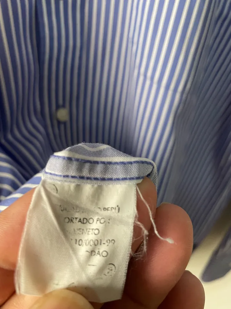 camisa harrys listras azuis e branca tam 3