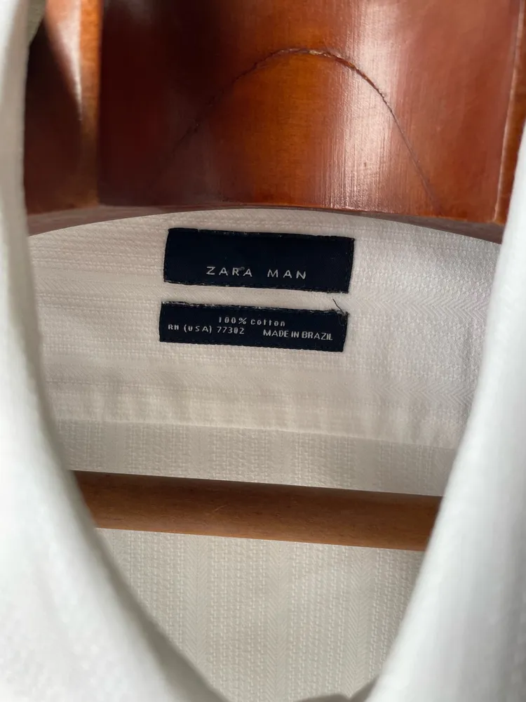 camisa branca zara man tam gg