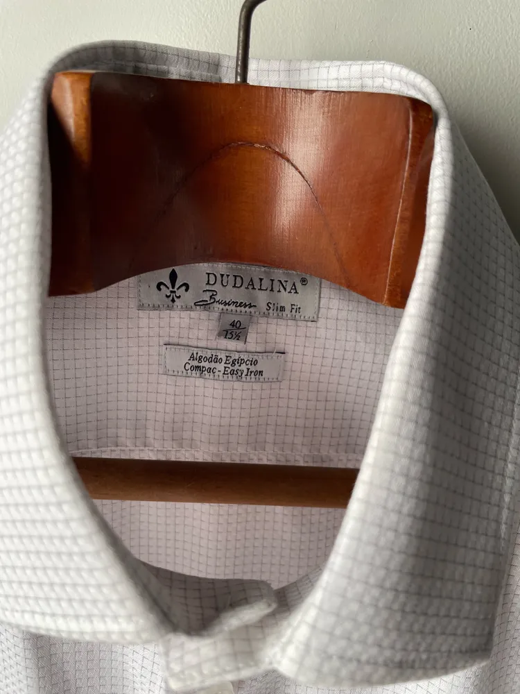 camisa dudalina branca xadrez tam 40