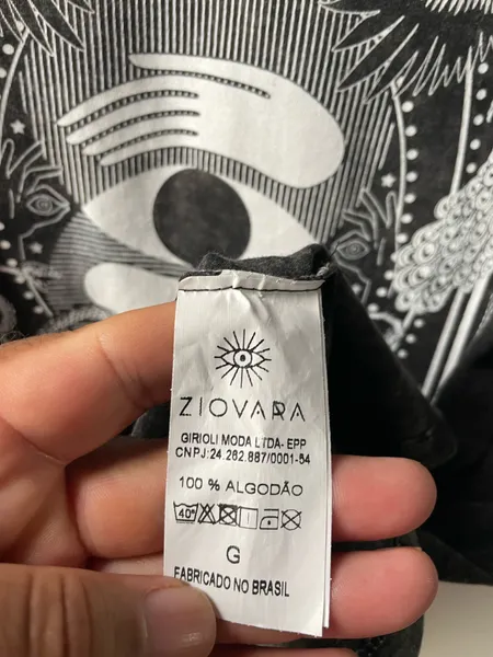 camiseta ziovara cinza estonado tam g