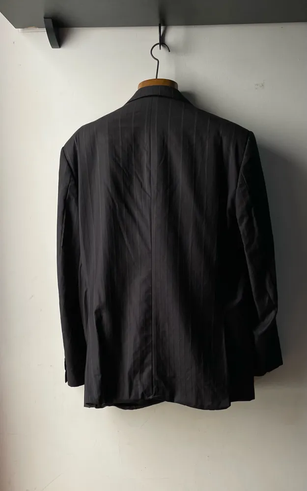 terno costume  lã fria preto risca de giz  tam 52 c