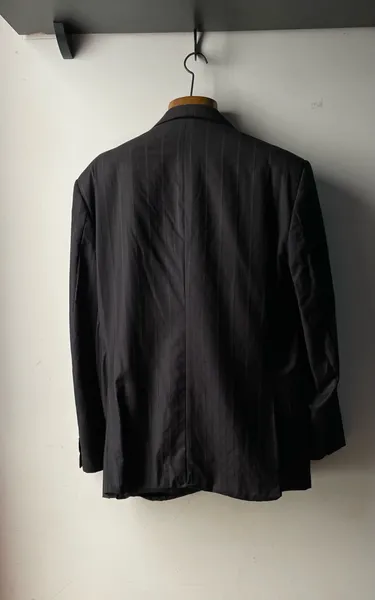 terno costume  lã fria preto risca de giz  tam 52 c