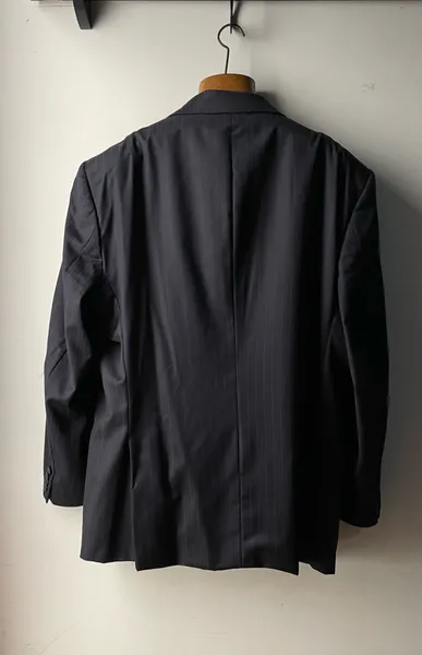 terno costume lã fria preto risca de giz tamanho 62