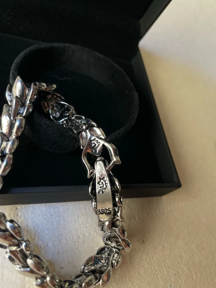 pulseira em prata legitima 925 dragão