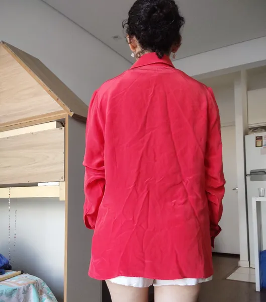 camisa seda pura laranja dudalina