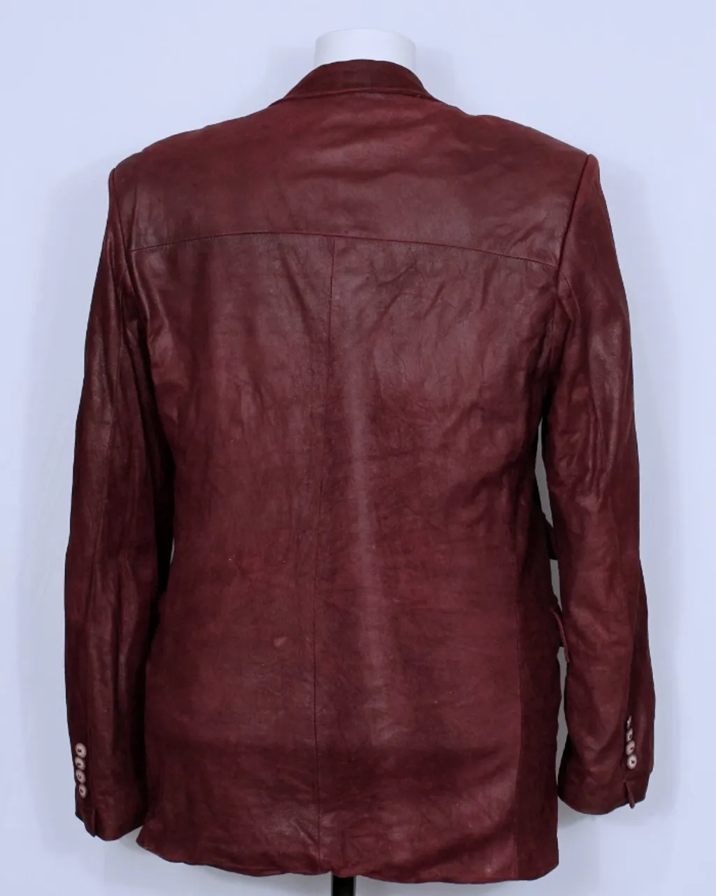 Blazer de couro masculina marsala alongado  - Ref. 5380