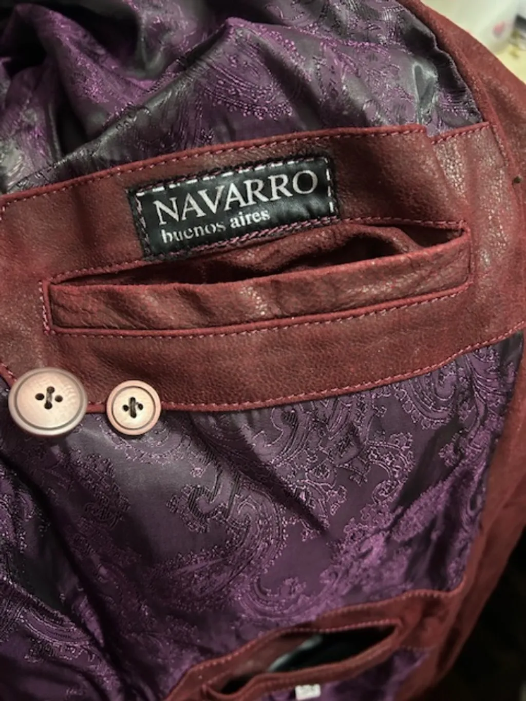 Blazer de couro masculina marsala alongado  - Ref. 5380