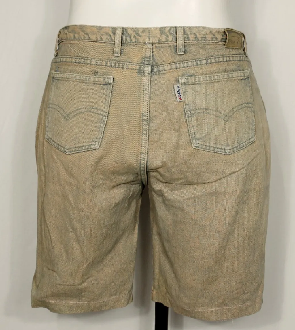 Bermuda  jeans jorts vintage CGC bege e azul -  Ref. 5326
