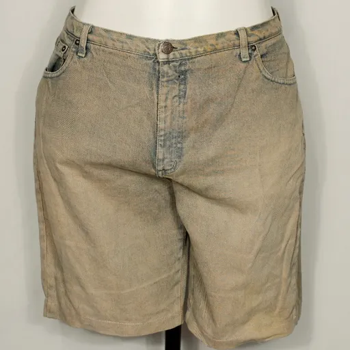 Bermuda  jeans jorts vintage CGC bege e azul -  Ref. 5326