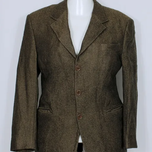 Blazer social alfaiataria lã batida marrom e preto -  Ref. 5141