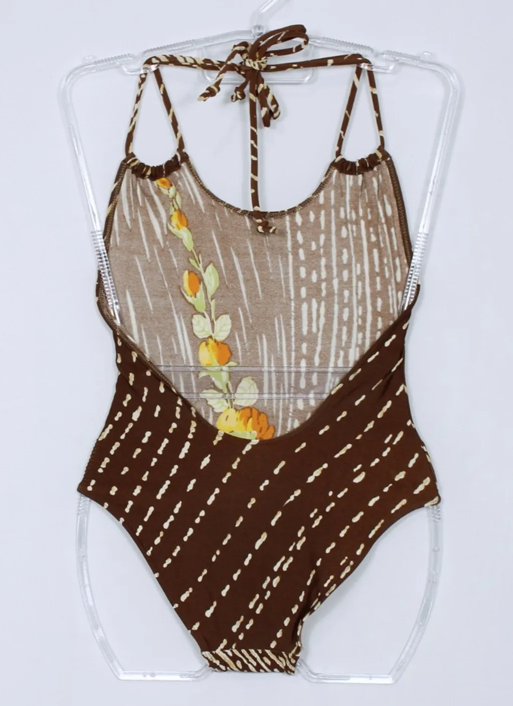 Maio feminino marrom floral vintage CGC - Ref. 5232