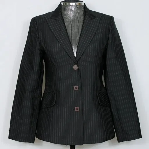 Blazer social alfaiataria preto risca de giz Belart - Ref. 2303