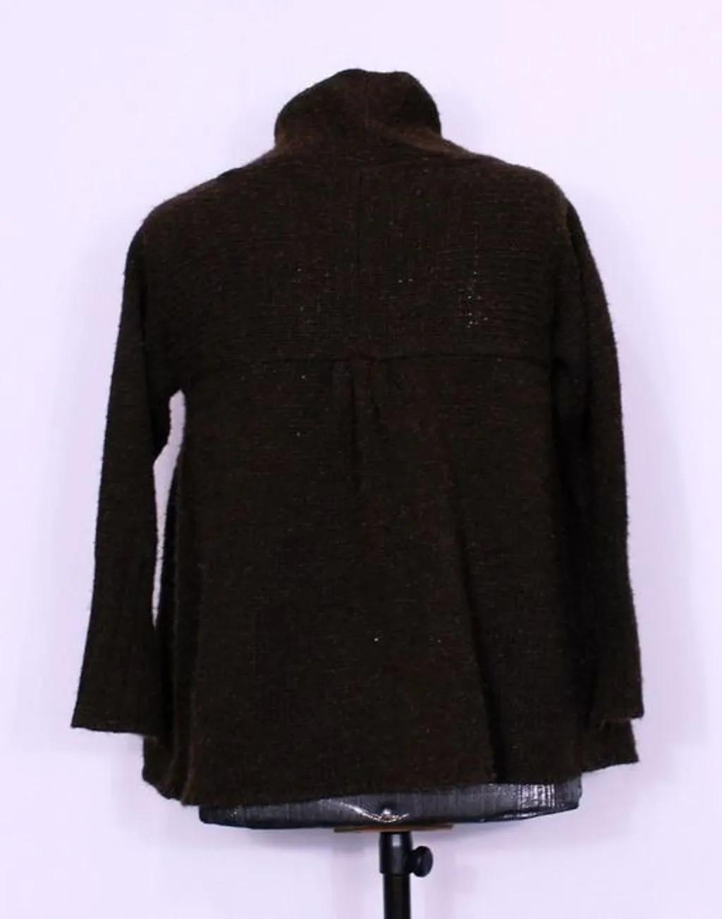 Casaco de tricô cardigã marrom escuro lã Marfino - Ref. 5545