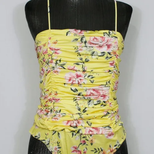 Body amarelo floral Lança Perfume - Veste G - Ref. 5451