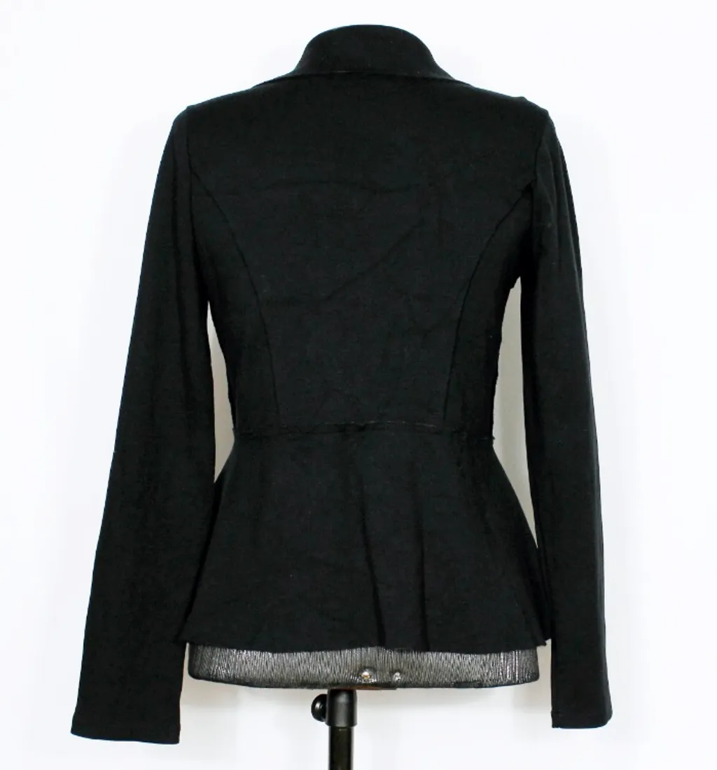 Blazer casual malha acinturado preto  - Ref. 5515