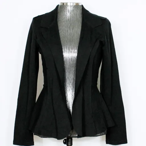 Blazer casual malha acinturado preto  - Ref. 5515