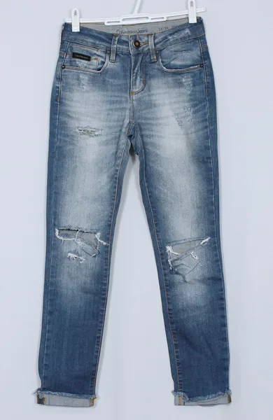 calça jeans destroyed azul ck calvin klein skinny y2k - ref 5608