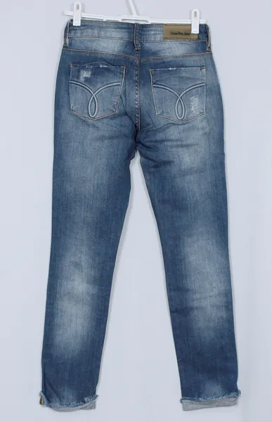 calça jeans destroyed azul ck calvin klein skinny y2k - ref 5608