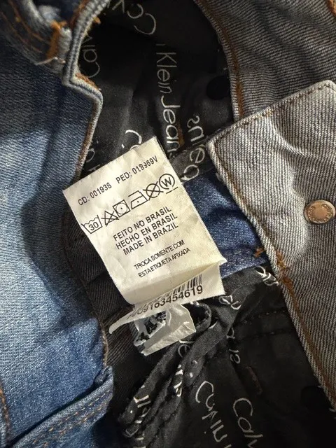 calça jeans destroyed azul ck calvin klein skinny y2k - ref 5608