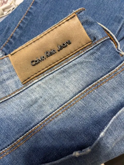 calça jeans destroyed azul ck calvin klein skinny y2k - ref 5608