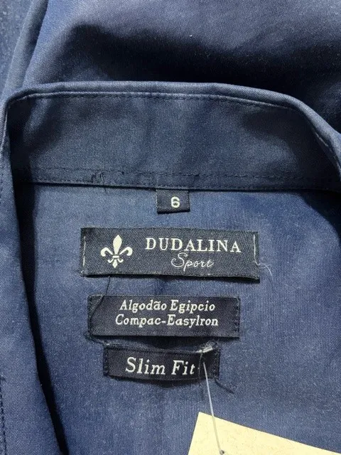 camisa azul marinho dudalina sport plus size - ref. 5633