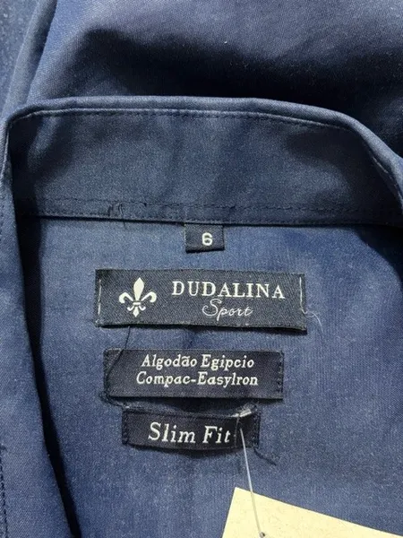 camisa azul marinho dudalina sport plus size - ref. 5633