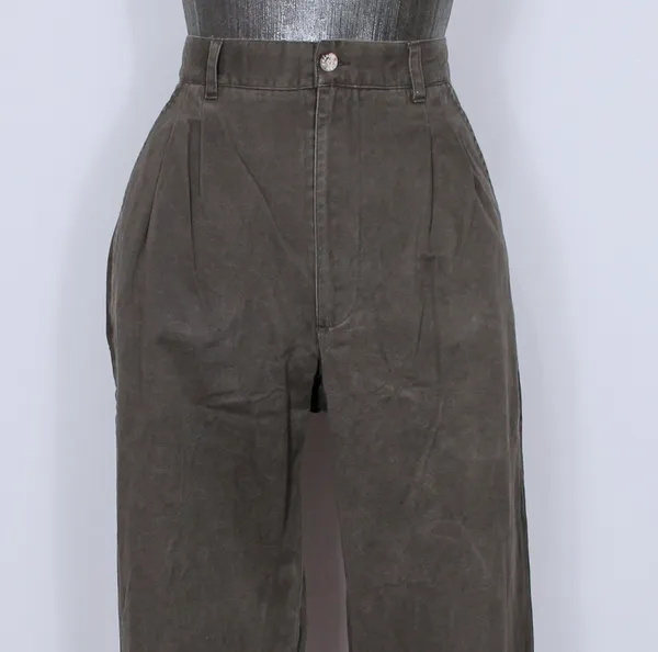 Calça casual sarja masculina marrom com pregas - Ref. 5520