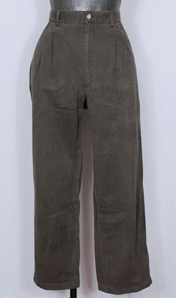 Calça casual sarja masculina marrom com pregas - Ref. 5520