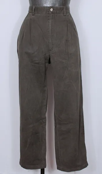 Calça casual sarja masculina marrom com pregas - Ref. 5520