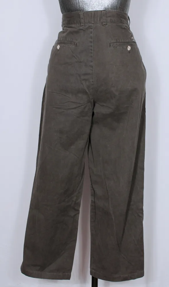 Calça casual sarja masculina marrom com pregas - Ref. 5520