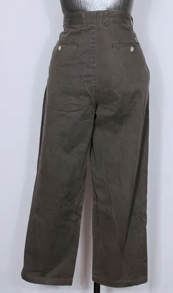 Calça casual sarja masculina marrom com pregas - Ref. 5520
