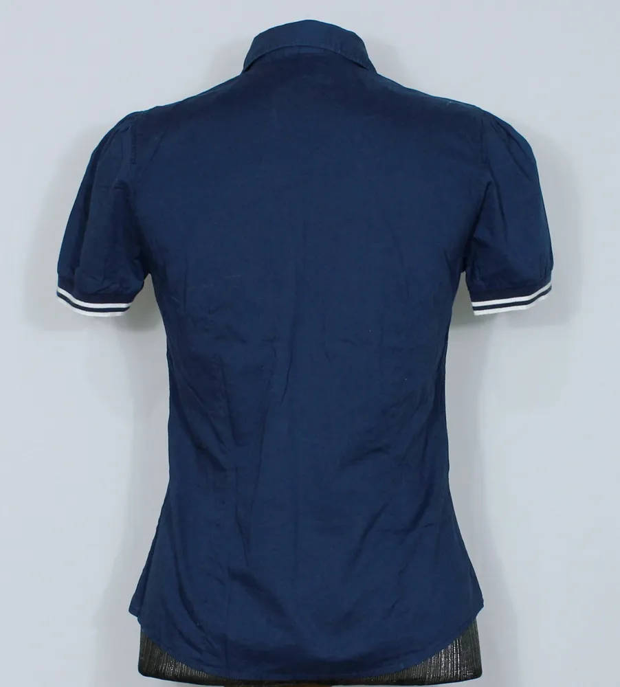 camisa feminina azul marinho lacoste - veste 38 - ref. 5627