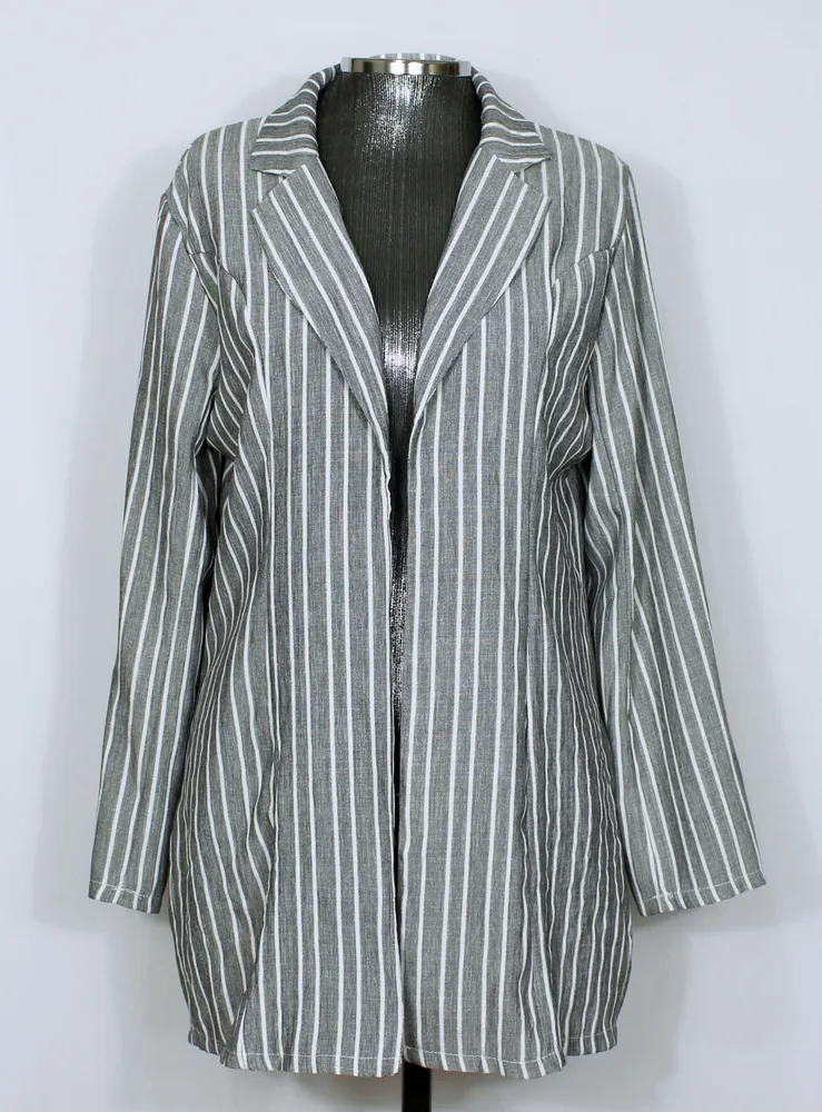 Casaco kimono social alongado listrado - Ref. 5499