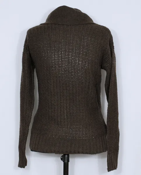 Blusa tricot lã marrom gola alta - Veste P - Ref. 5700