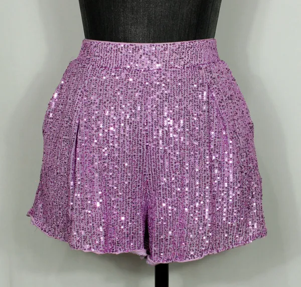 Short social alfaiataria festa paetês lilás Colcci Ref. 5781