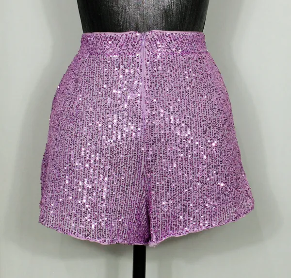 Short social alfaiataria festa paetês lilás Colcci Ref. 5781